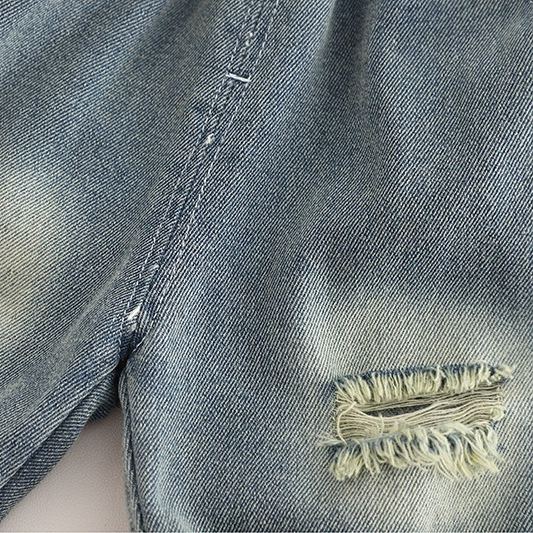 2pcs Toddler Boys Distressed Short Sleeve & Shorts