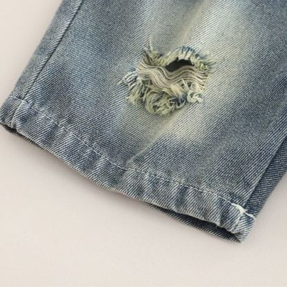 2pcs Toddler Boys Distressed Short Sleeve & Shorts