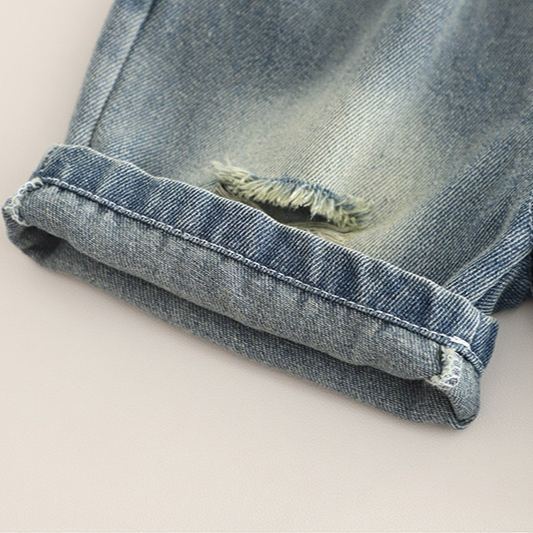 2pcs Toddler Boys Distressed Short Sleeve & Shorts