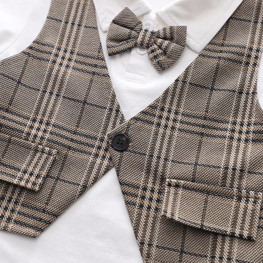 2pcs Toddler Boys Vest & Suit Short Sleeve Shorts