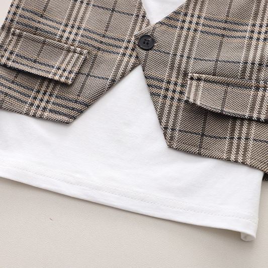 2pcs Toddler Boys Vest & Suit Short Sleeve Shorts