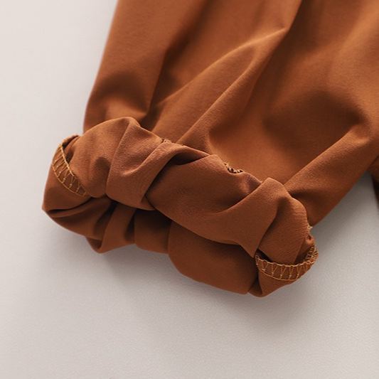 2pcs Toddler Boys Printed Shirt & Cuffed Pants