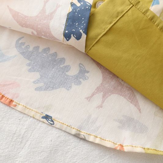 [Copy]2pcs Toddler Boys Printed Shirt & Cuffed Pants