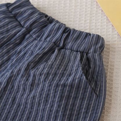 2pcs Toddler Boys Vertical Stripe Bowtie Vest & Shorts