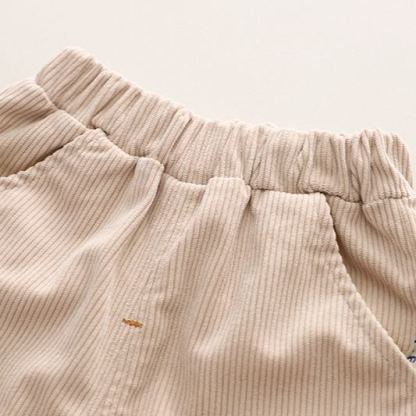 2pcs Toddler Boys 3D Embroidered Bear Long-Sleeve Shirt & Pants