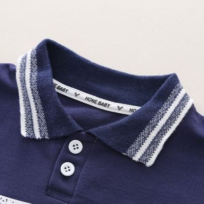 2pcs Toddler Boys Letter Print Polo & Solid Shorts