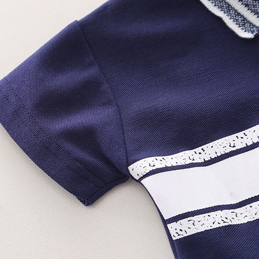 2pcs Toddler Boys Letter Print Polo & Solid Shorts