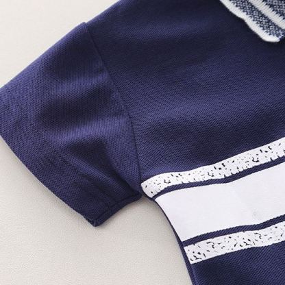 2pcs Toddler Boys Letter Print Polo & Solid Shorts