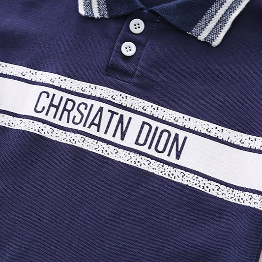 2pcs Toddler Boys Letter Print Polo & Solid Shorts