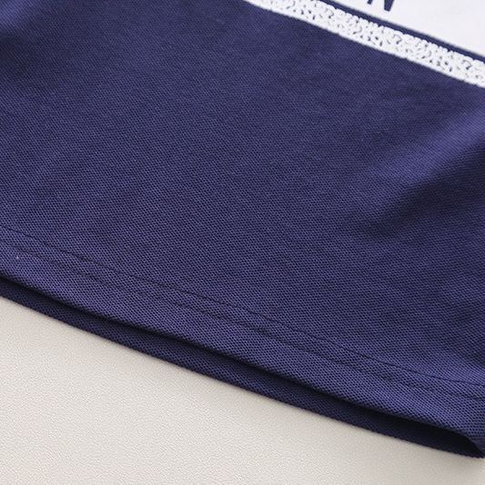 2pcs Toddler Boys Letter Print Polo & Solid Shorts