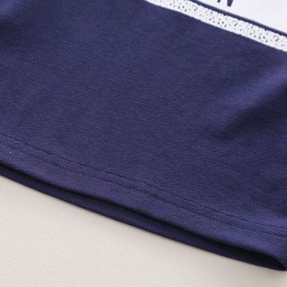 2pcs Toddler Boys Letter Print Polo & Solid Shorts