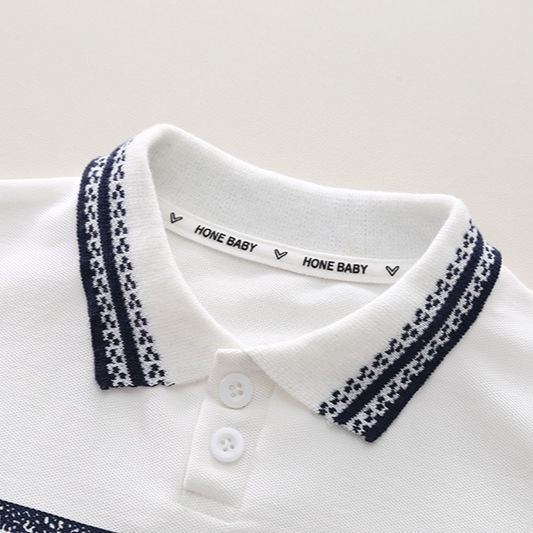 2pcs Toddler Boys Letter Print Polo & Solid Shorts