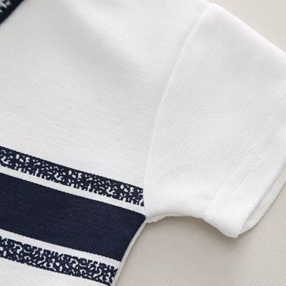 2pcs Toddler Boys Letter Print Polo & Solid Shorts