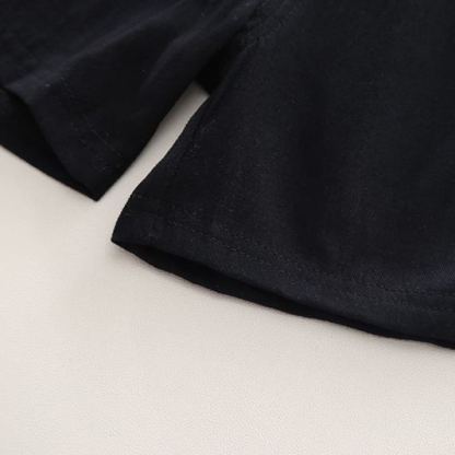 2pcs Toddler Boys Letter Print Polo & Solid Shorts