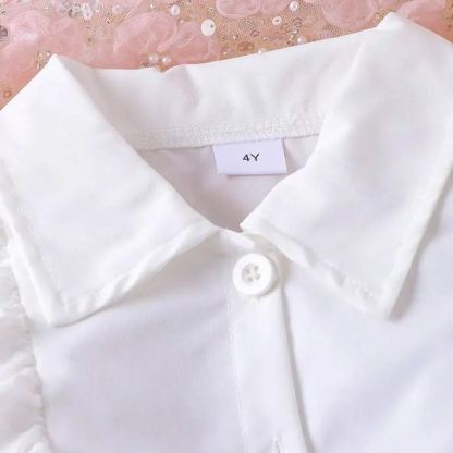 [Copy]2pcs Toddler Girls Mallard Print Letter Sleeveless Top & Denim Skirt