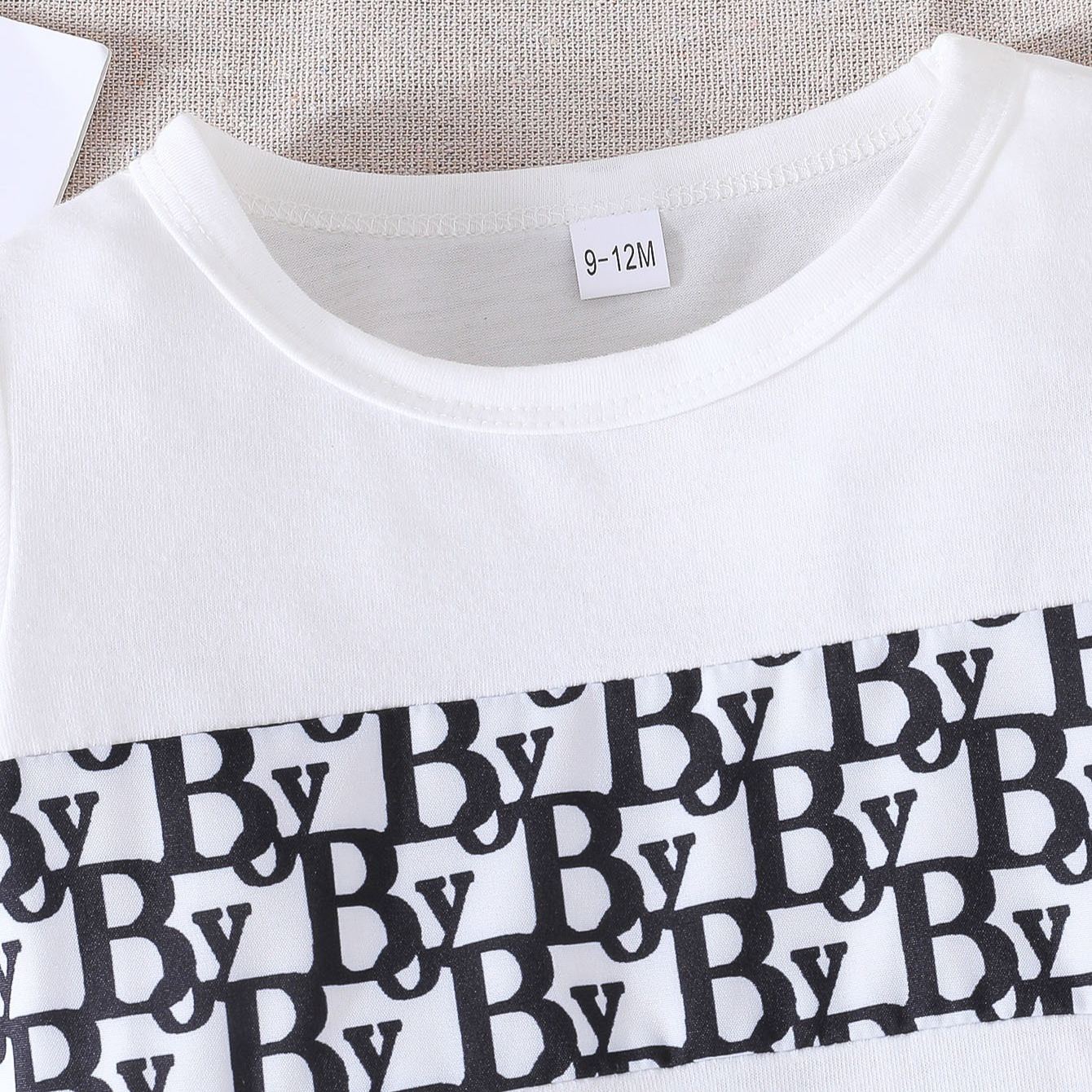 3pcs Baby Boy Vacation Print Short Sleeve Top & Shorts & Hat