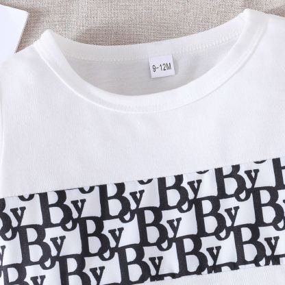 3pcs Baby Boy Vacation Print Short Sleeve Top & Shorts & Hat