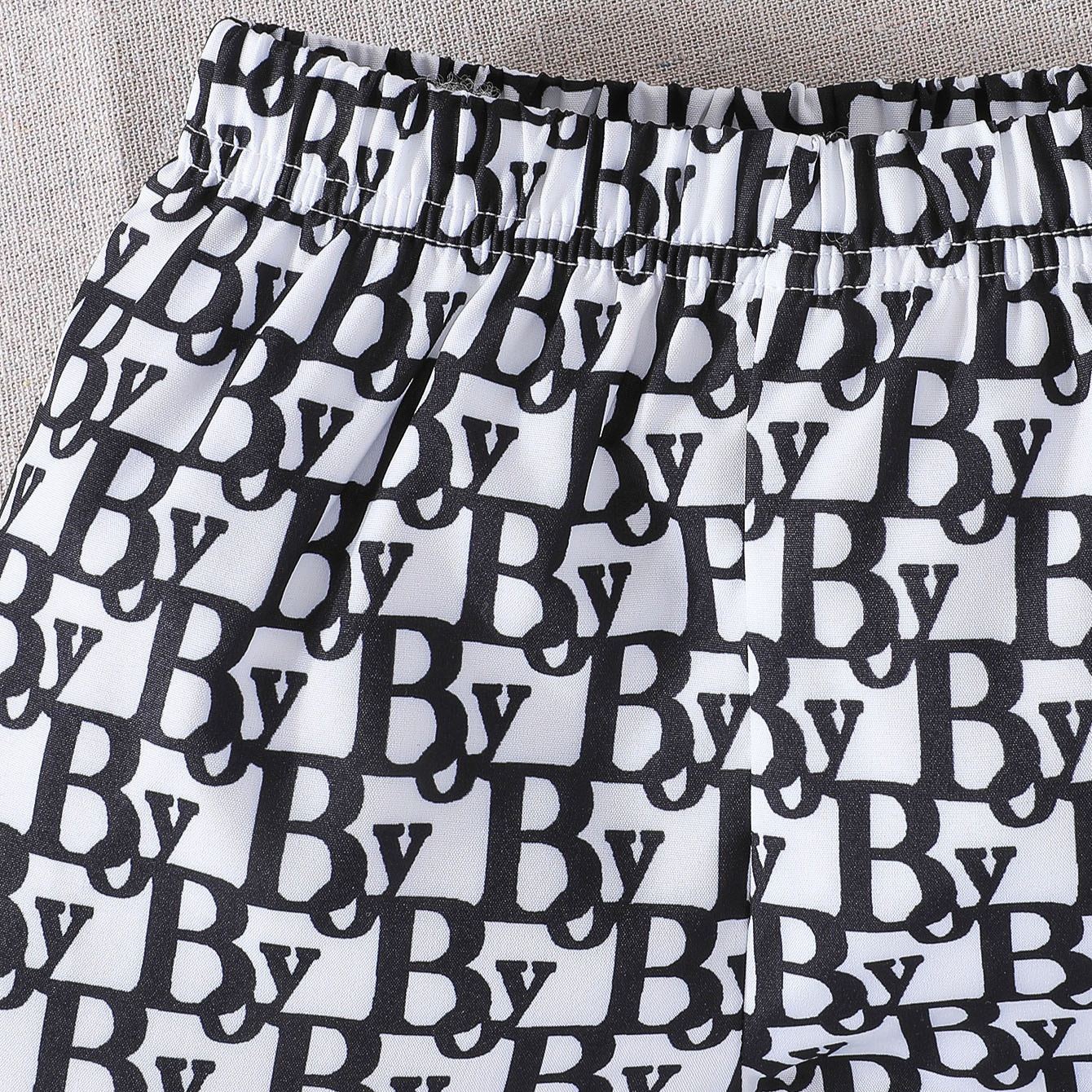 3pcs Baby Boy Vacation Print Short Sleeve Top & Shorts & Hat