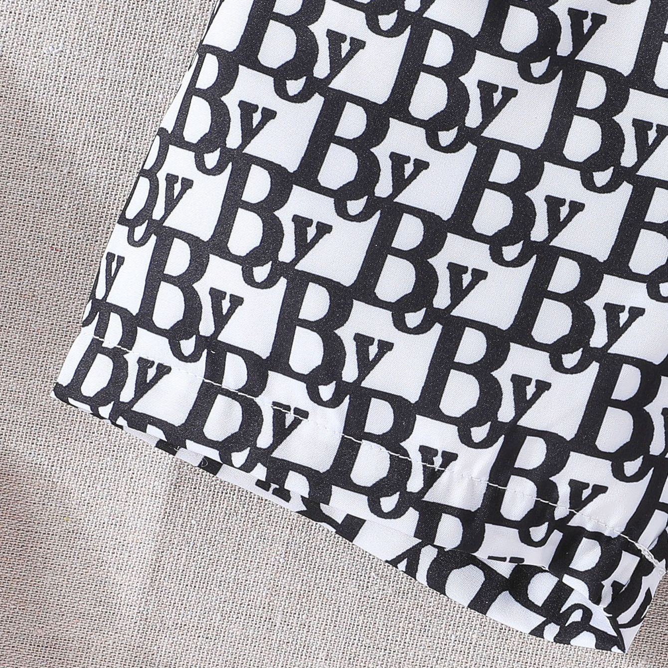 3pcs Baby Boy Vacation Print Short Sleeve Top & Shorts & Hat