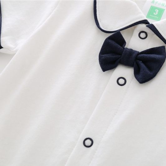 [Copy]Baby Boy Souflis Elegant Gentleman Short-Sleeve Onesies