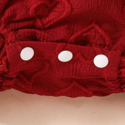 [Copy]2pcs Baby Girl Strawberry Print Flutter Sleeve Onesies & Suspenders