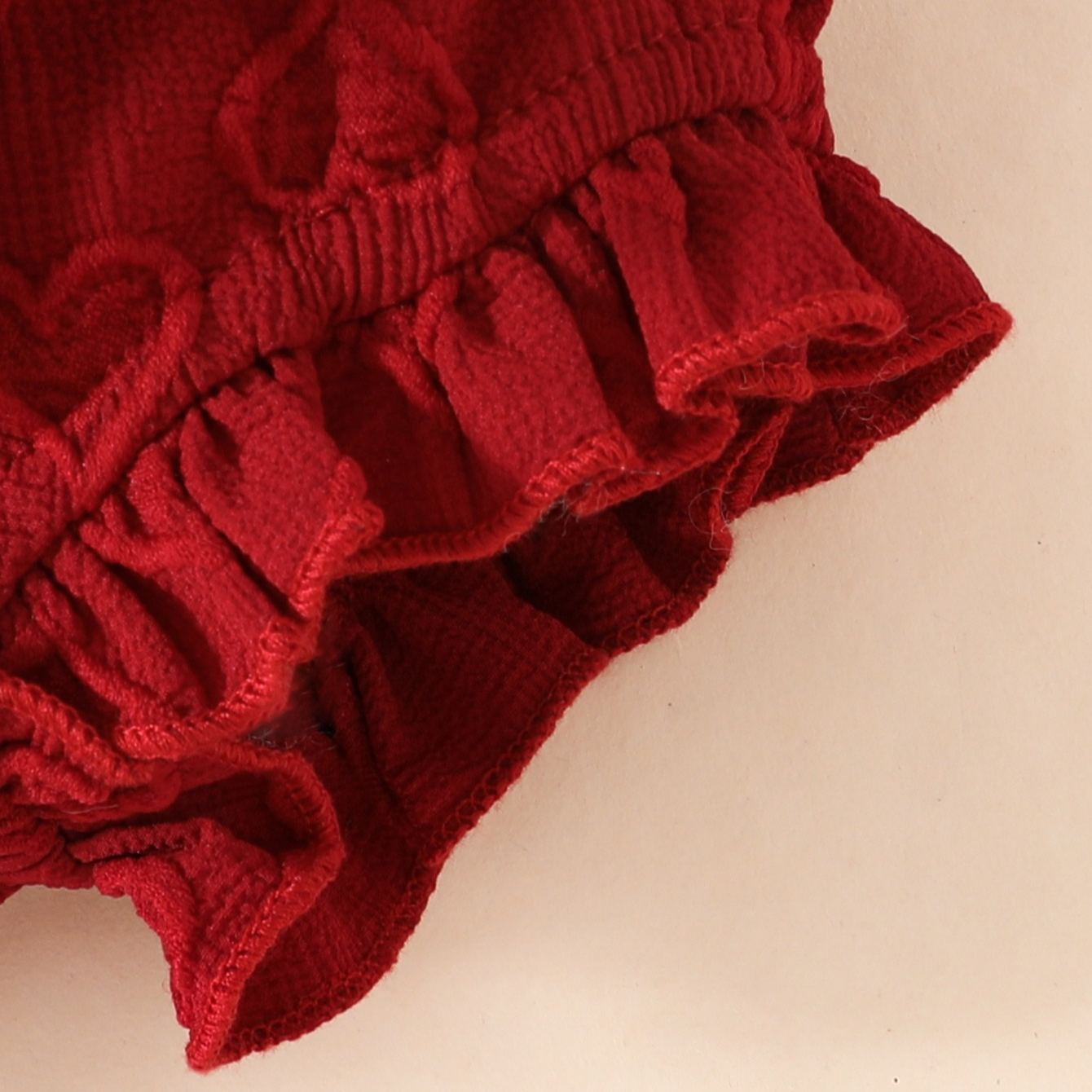 [Copy]2pcs Baby Girl Strawberry Print Flutter Sleeve Onesies & Suspenders