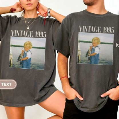 [Copy]Custom Birthday Number & Vintage Photo Photo T-Shirt