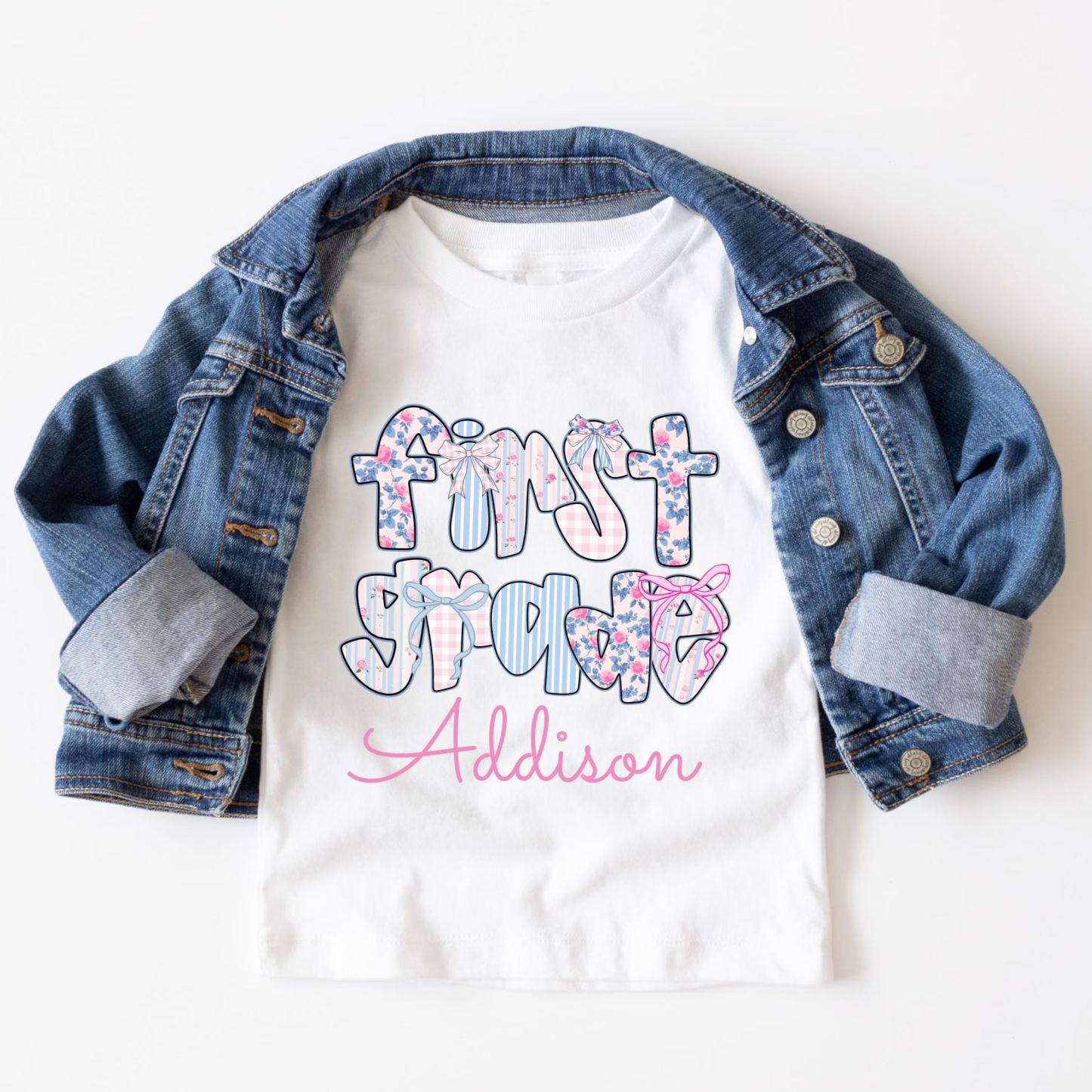 [Copy]Custom Back to School T-Shirt - Coquette Ribbon