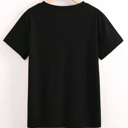 Leopard print cherry gold printed women's T-shirt, made of breathable and lightweight pure cotton material