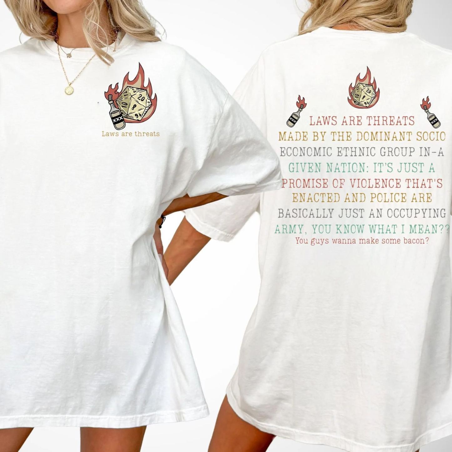 Laws Are Threats 2 Sides Shirt, D&D Tshirt, Dunge0ns and Drag0ns Shirts, Vintage Retro 90s Joke D and D Sweatshirt, Hoodie, RPG Gift