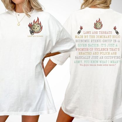 Laws Are Threats 2 Sides Shirt, D&D Tshirt, Dunge0ns and Drag0ns Shirts, Vintage Retro 90s Joke D and D Sweatshirt, Hoodie, RPG Gift