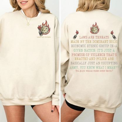 Laws Are Threats 2 Sides Shirt, D&D Tshirt, Dunge0ns and Drag0ns Shirts, Vintage Retro 90s Joke D and D Sweatshirt, Hoodie, RPG Gift