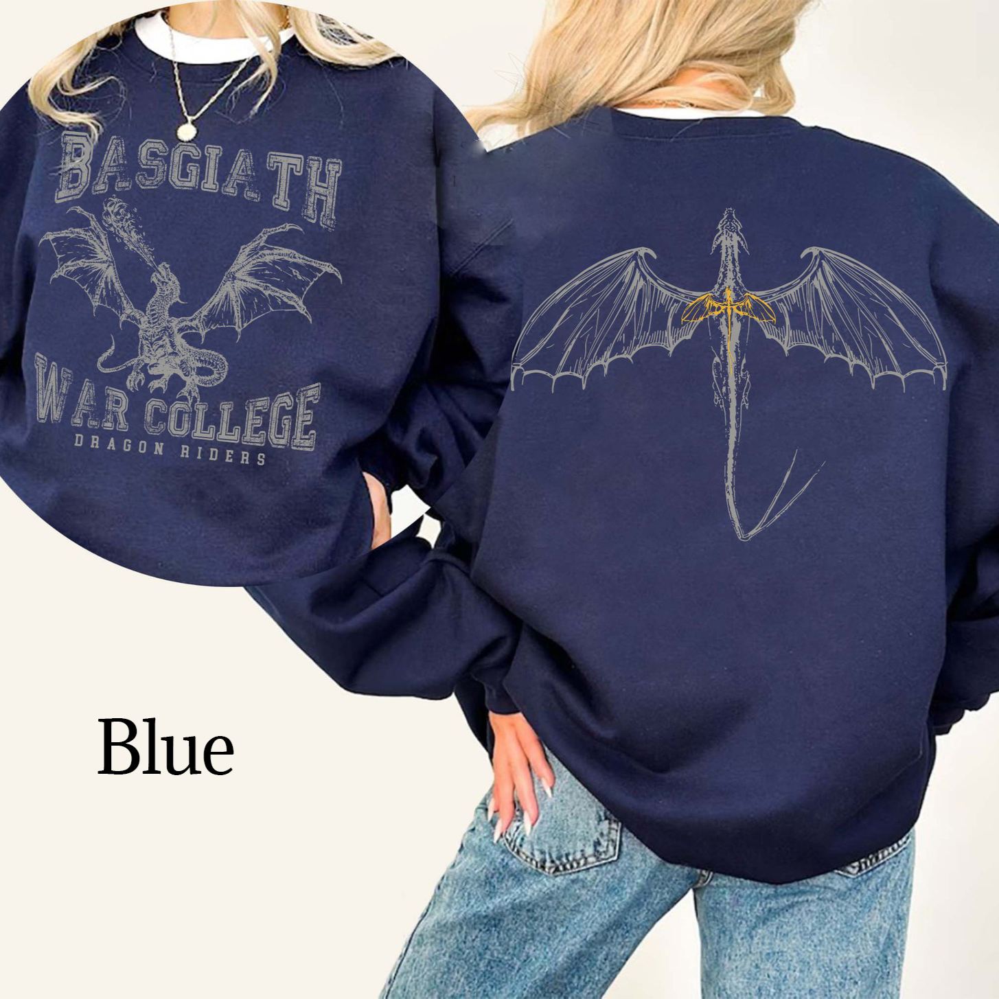 Fourth Wing Basgiath College Dragon Crewneck
