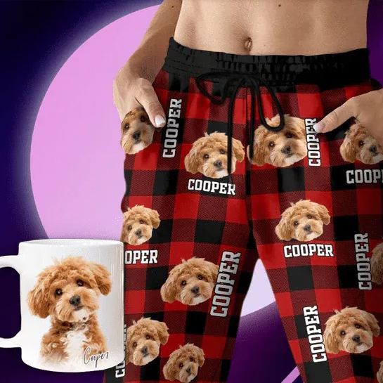 Custom Photo Name Dog Cat Men And Women's Sweatpants