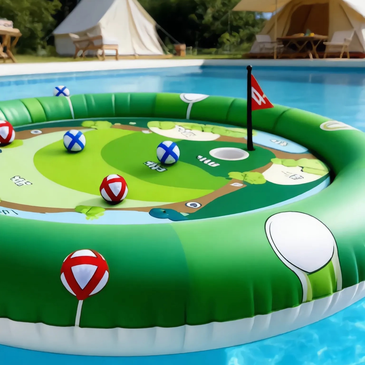 Inflatable Pool Golf Game Set – Floating Mini Golf Challenge for Kids & Family Fun
