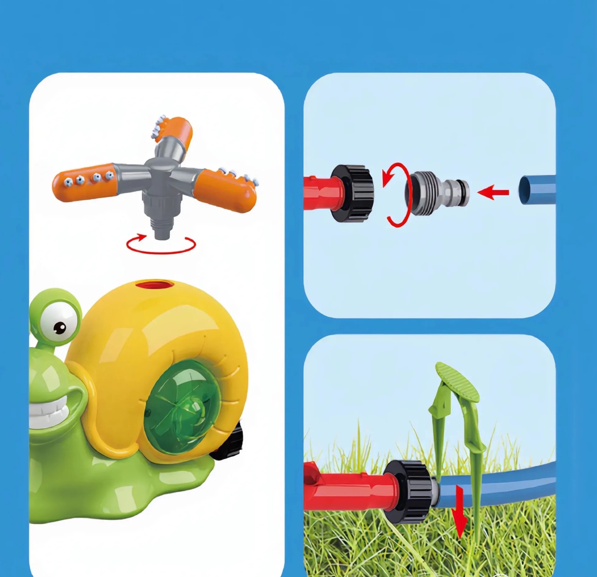Kids Outdoor Water Play Set – Multi-Activity Sprinkler, Flying Disc & Baseball Game Kit