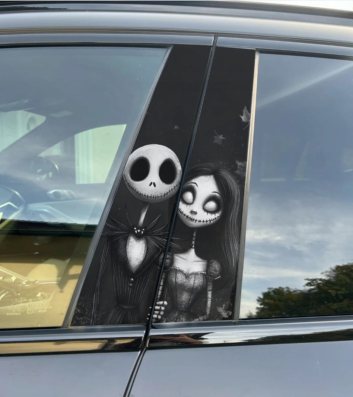 Jack and Sally Car Pillar Wrap Universal Fit