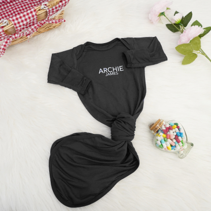 2pcs Personalized  Printed Baby Knot Gowns