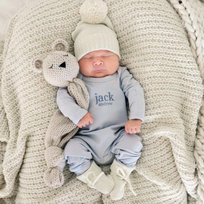 Personalized Printed Baby Full Length Snap Rompers