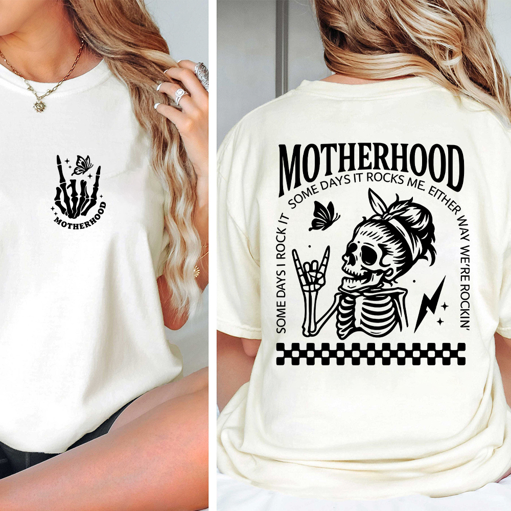 Mom Breastfeeding Nursing T-Shirt - Motherhood Sometimes I Rock It Sometimes It Rocks Me