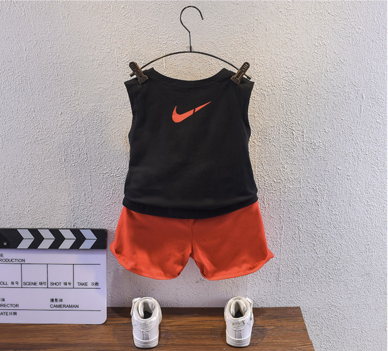 2pcs Toddler Boys Sleeveless Training Top & Performance Shorts