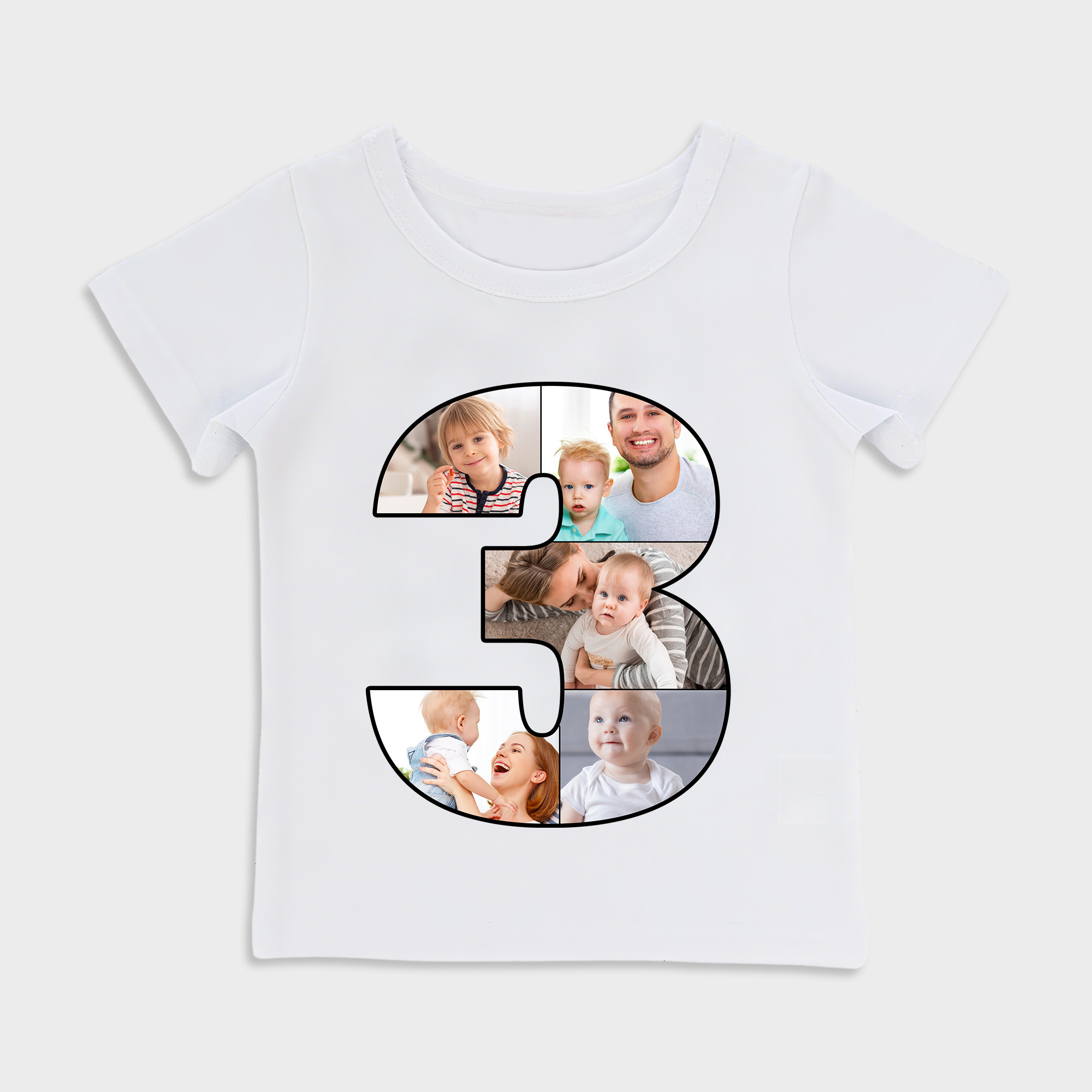 Birthday Number Frame Family Photo, Custom Baby Rompers