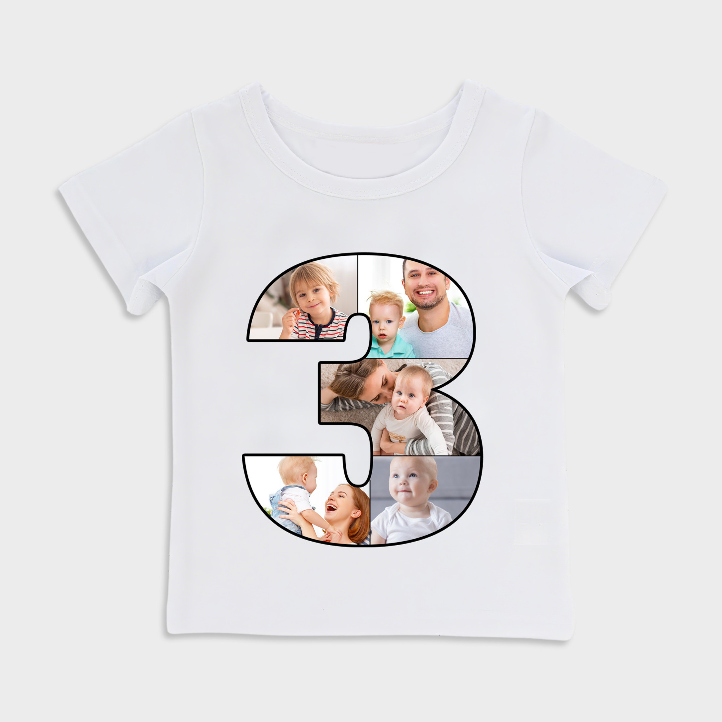 Birthday Number Frame Family Photo, Custom Baby Rompers