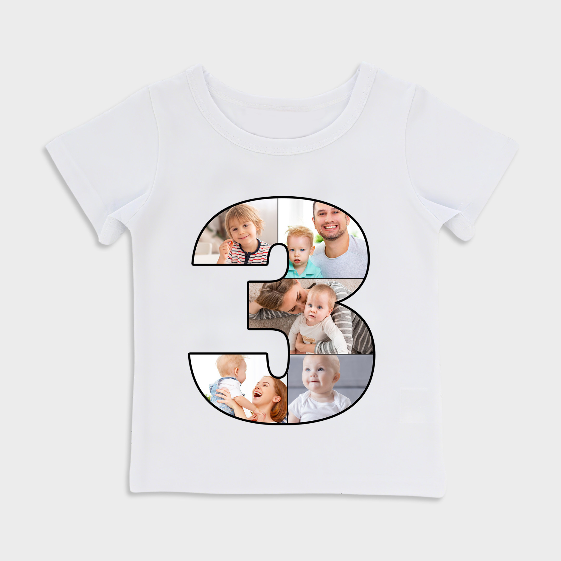 Birthday Number Frame Family Photo, Custom Baby Rompers