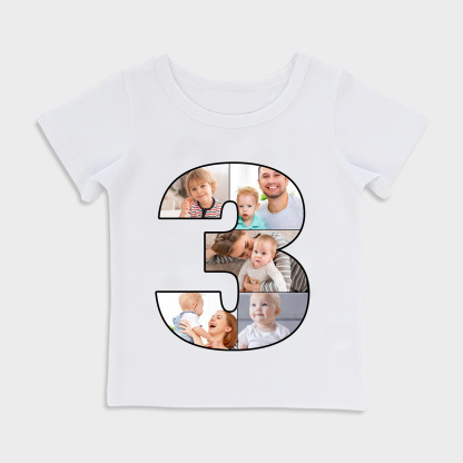 Birthday Number Frame Family Photo, Custom Baby Rompers
