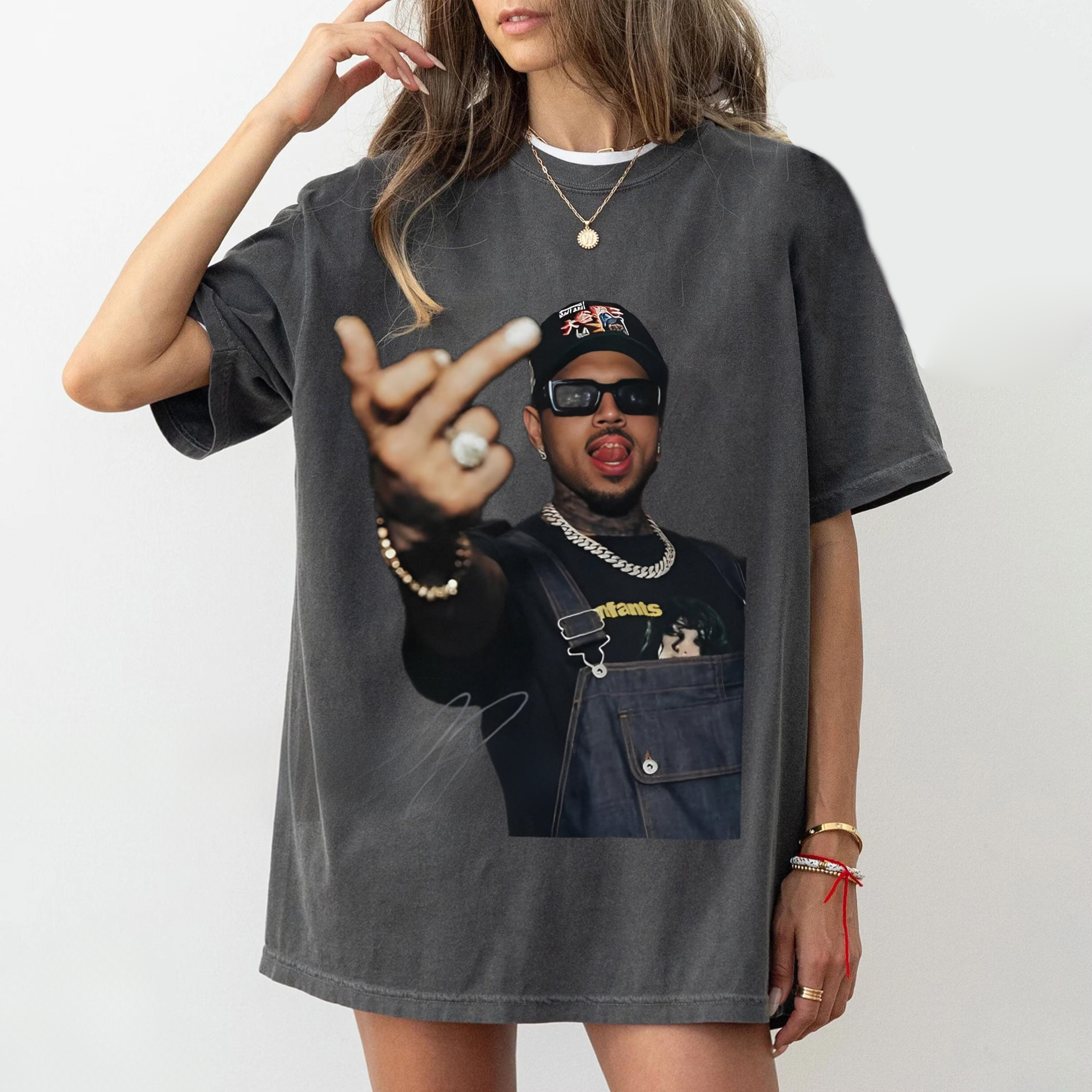 Breezy Bowl XX 2025 Tour Tee Vintage CB Middle Finger Shirt Casual Streetwear Styles Summer Trendy