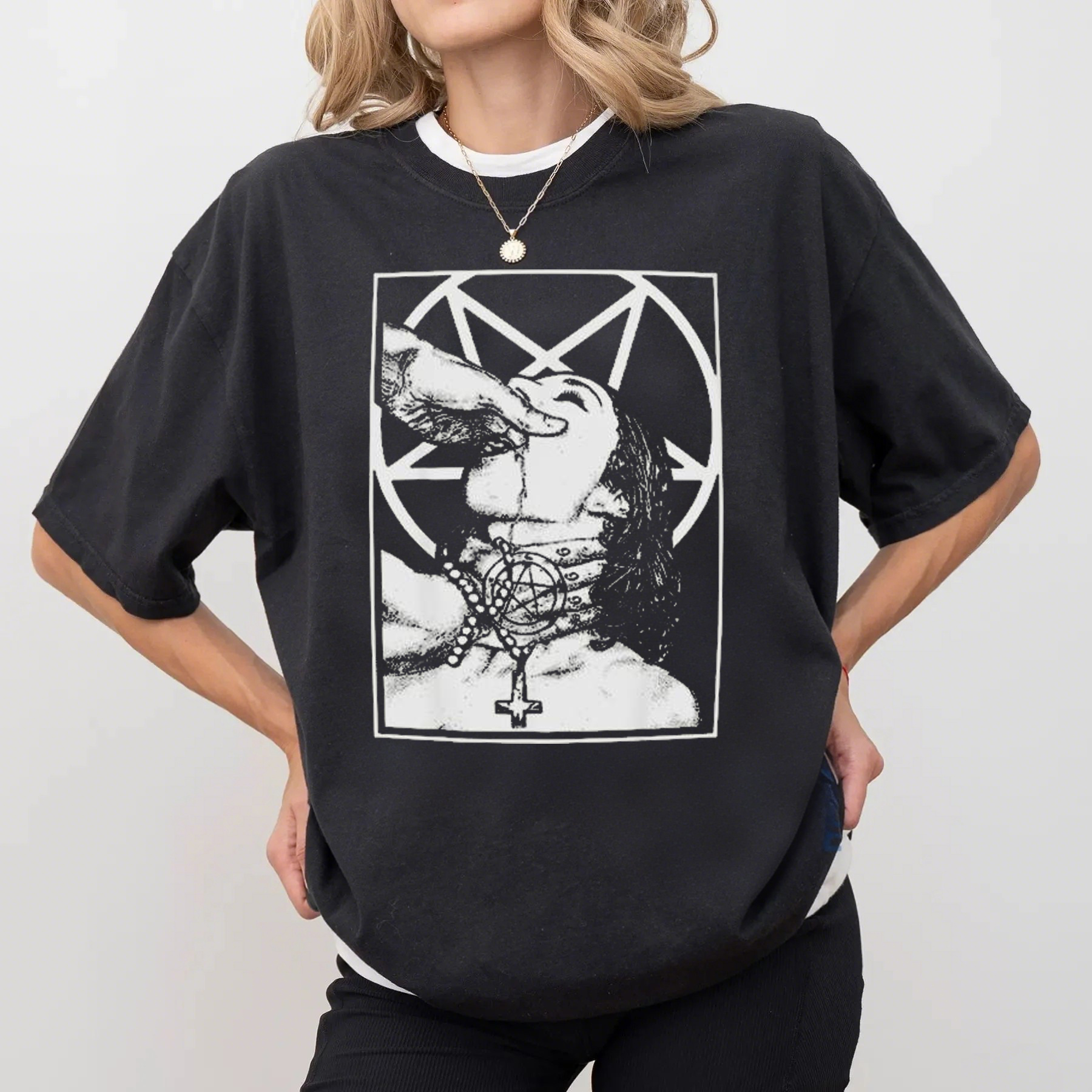Unholy Nun Naughty Graphic T-Shirt