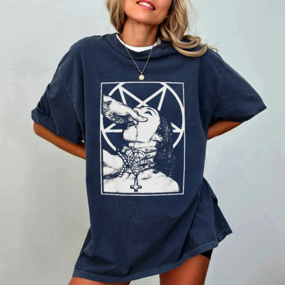 Unholy Nun Naughty Graphic T-Shirt