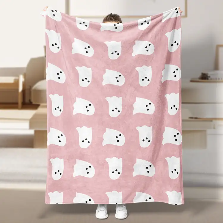 Halloween Ghost Print Flannel Blanket