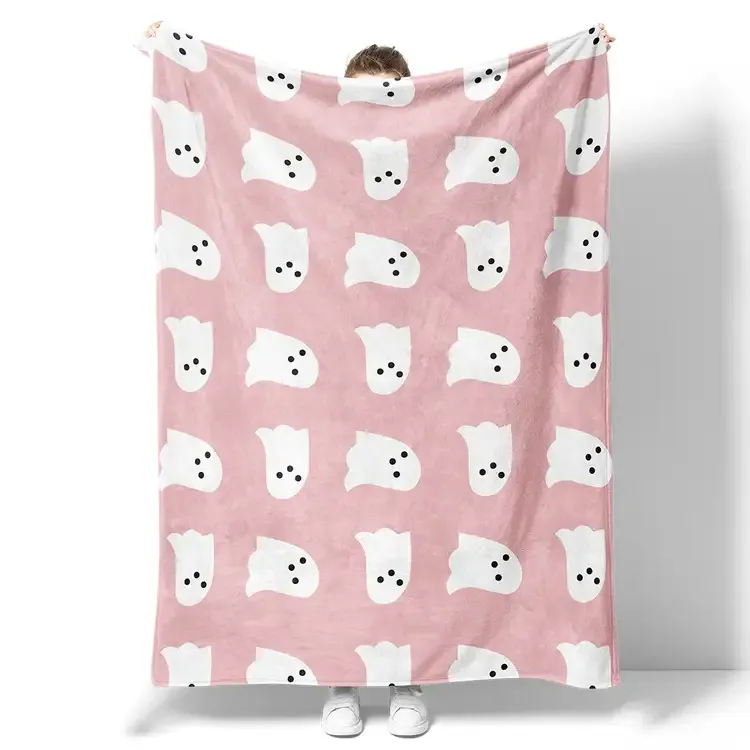 Halloween Ghost Print Flannel Blanket